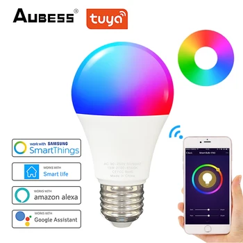 TUYA Smart WiFi Čarobno Žarnice E27 RGBCW15W LED Žarnica Svetlobo Svetilke Smart Življenje Nadzor Podporo Alexa googlova Domača stran Yandex Alice 0
