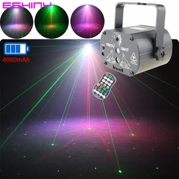 Baterija za ponovno polnjenje Stranka Disco DJ R&G Lasersko Svetlobo Projektor 60/120 Vzorci RGB LED Božični Ples Rojstni dan Fazi Učinek Z238