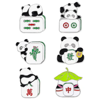 6pcs Panda Broške Kitajski Slog Broške River Pin Dekorativni Broška Zatiči