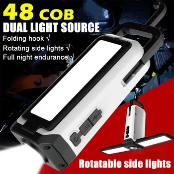 Polnilna Delo Svetlobe, S XPE Mainlight Zložljive COB Sidelight 6Modes Žaromet Z Visi Kavelj Worklight Za Popravilo Avtomobila 0