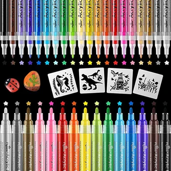6-48 Barve Art Označevalcev 2 mm Nasvet Akril Peresa nestrupeno Akril Peresa Nepremočljiva Grafiti Označevalcev za DIY Barve Pero ustvarjalce