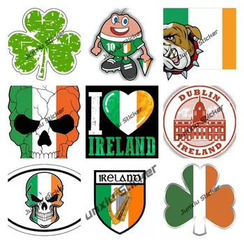 Tricolor Deteljica Irska Irski Ovalne Barvno Tiskane Avto Nalepke za Avto Windows Stene Odbijači Laptop Omarice Nalepke za Dekoracijo