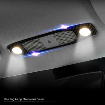 Ogljikovih Vlaken Branje Svetlobe Kritje Trim Za Tesla Model 3 Model Y 2017-2023 Avto Notranja Oprema Obliž Posnemajo