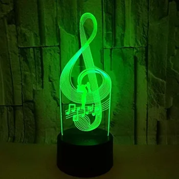 Nighdn 3D Glasbe Opomba Noč Svetlobe Led Lučka Iluzijo 7 Barva Spreminja Tabela Namizna Dekoracija Žarnice Božično Darilo za Rojstni dan za Otroke