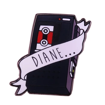 Twin peaks Diane pin magnetofon badge Dale Cooper broška film navijači darilo ustvarjalne umetnosti dodatki