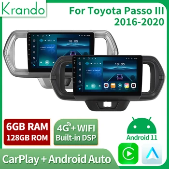 Krando DVD Predvajalnik Za Toyota Passo III 3 2016-2021 2DIN Android11.0 Avtomobilski Stereo sistem GPS Navigacija Radio IPS Full Zaslon na Dotik