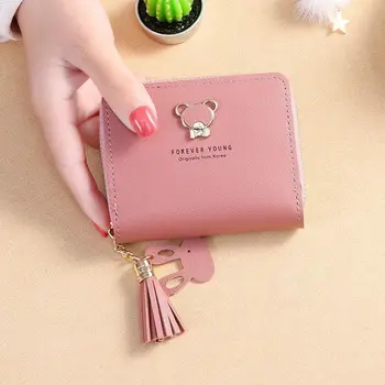 Japonska in korejska različica tassel majhno torbico Ženska kratka srčkan nosi zadrgo študent kovanec torbici mini torba kartica vrečko