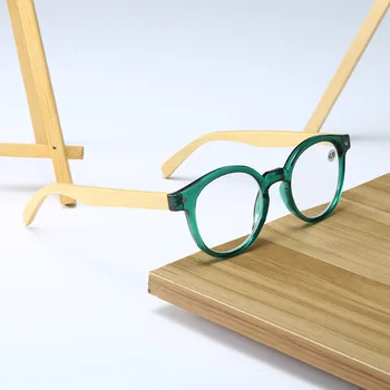 Novo Bambusa Stopala Obravnavi Očala Moških Ultra-Lahkih Krog Zaščito Za Oči Vintage Proti Utrujenosti Udobno Očala +1.0 + 4.0 1