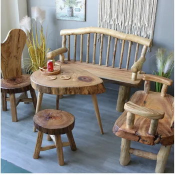 Retro pohištvo iz masivnega lesa, kafra za les, miza, stol, stol, kava miza, jedilna miza, čaj znanje, dom dekoracija 1