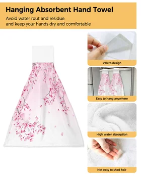 Japonski Slog Sakura Teksturo Ročno Brisačo za Kopalnico, Kuhinjo, Vpojne Obešanje Brisač Mikrovlaken Mehko Otroci Handkerchief 2