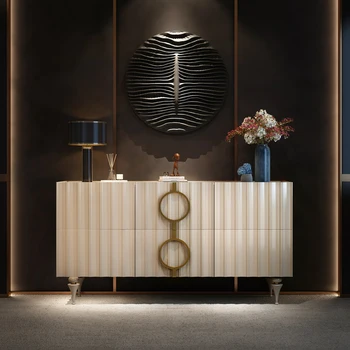 Italijanski svetlobe luksuzni segment kabinet villa dnevna soba vhod krema veter foyer kabinet, spalnico, high-end rock plošča stora 2