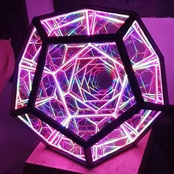 LED Nočna Lučka Vzdušje Božič luči za Dom, pisarne Dekoracijo Otroke Darila 3D Art Kul Neskončno Dodecahedron 4