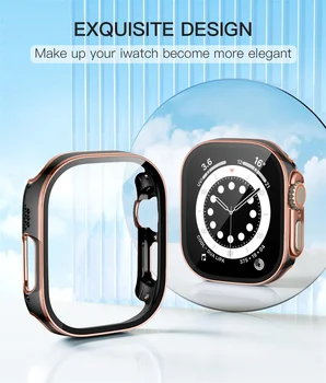Ohišje Za Apple Watch Ultra 2 49 mm band Vgrajeno Kaljeno Steklo Screen Protector film+PC Cover za apple watch ultra Dodatki 4