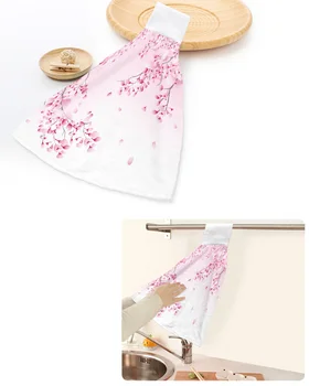 Japonski Slog Sakura Teksturo Ročno Brisačo za Kopalnico, Kuhinjo, Vpojne Obešanje Brisač Mikrovlaken Mehko Otroci Handkerchief 5